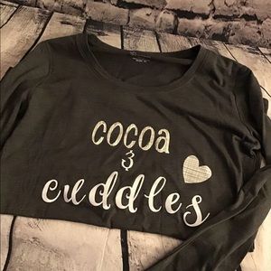 Hand design long sleeve T-shirt “cocoa & cuddles”
